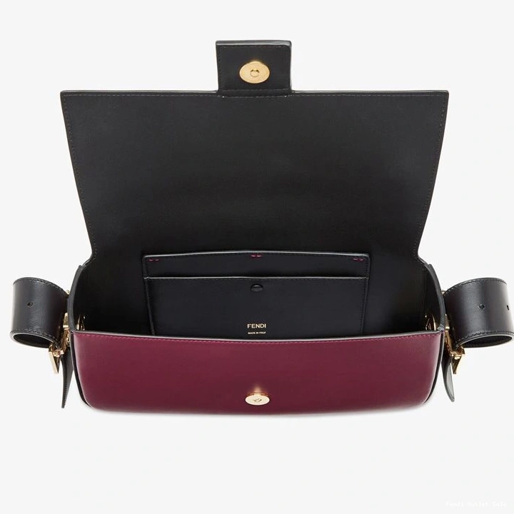 Affordable Bag Baguette Medium Leather Nappa Burgundy Fendi In Twist 0804